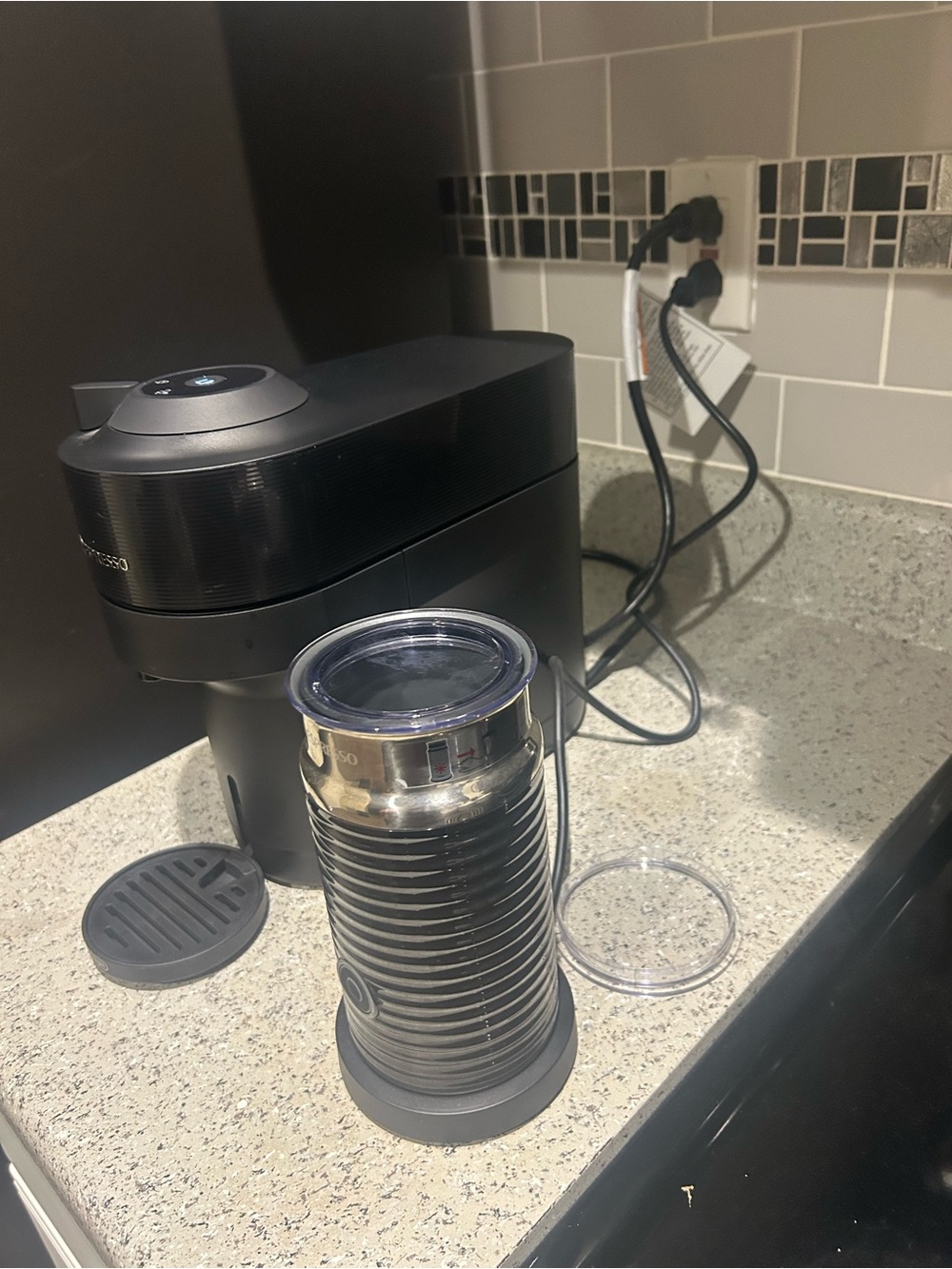Nespresso Black Milk Frother and Coffee Machine Accessory